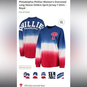 Fanatics Phillies Blue and Red Long Sleeve Tee